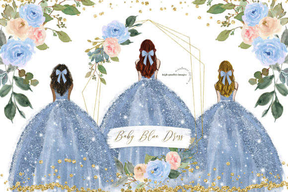 Blue Princess Clipart: A Fairytale Touch for Your Designs