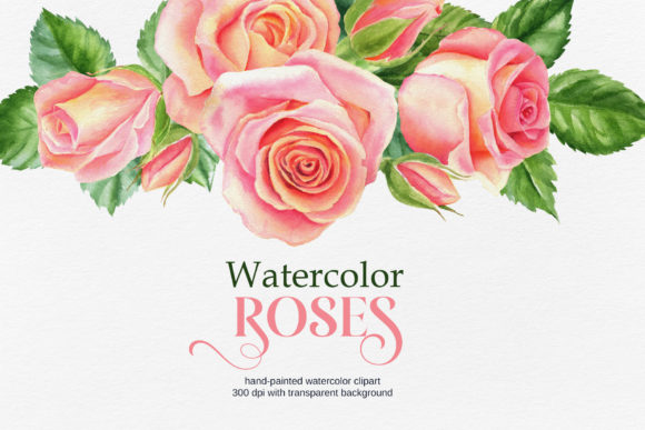 Blush Roses Clipart for Wedding Bouquets and Gentle Pink Florals