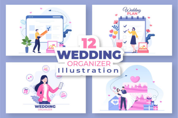Charming Wedding Organizer Illustration for Creative Projects