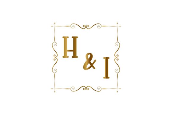 Elegant Monogram Design for Wedding Stationery: H & I Initials