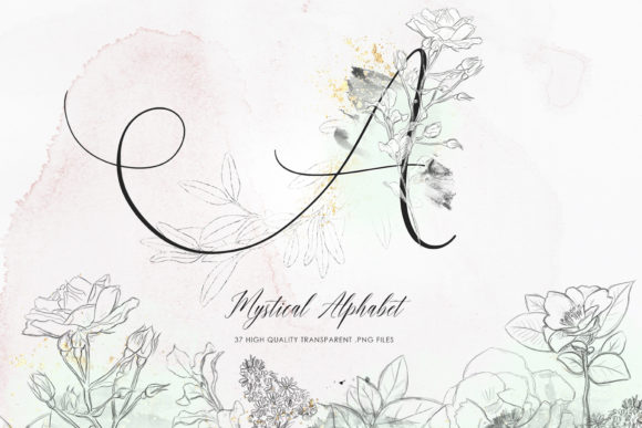 Enchanting Mystical Alphabet Clip Art for Wedding Invitations