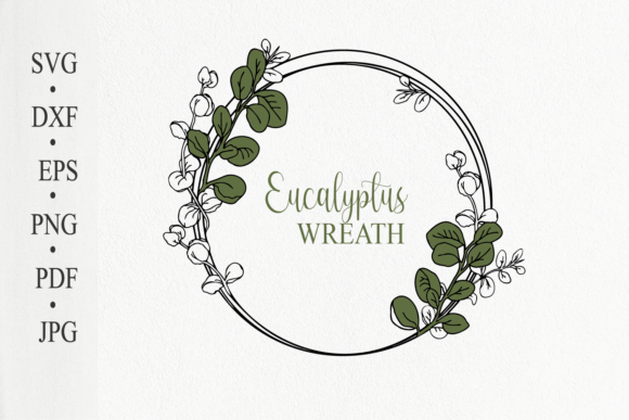 Eucalyptus Wreath SVG: Elegant Frames for Wedding Invitations
