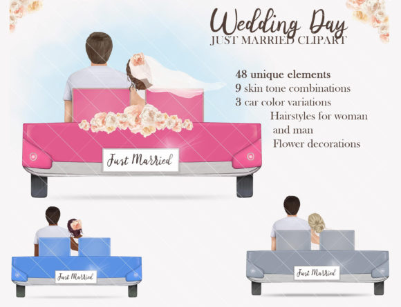 Just Married: Wedding Day Clipart Set for Creative Projects