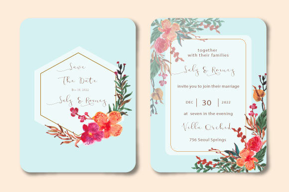 Orchid Watercolor: A Floral Touch for Elegant Wedding Invitations