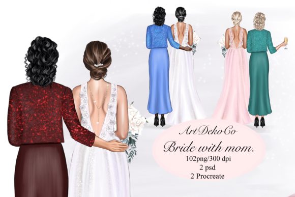 Wedding Clipart, Mom and Bride: A Designer's Visual Toolkit