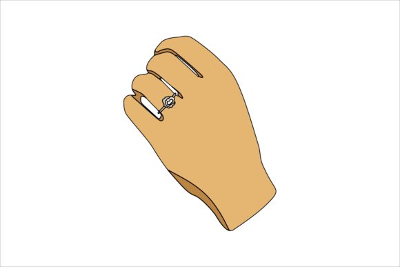 Wedding Ring on Pretty Hand Illustration: A Designer's Delight